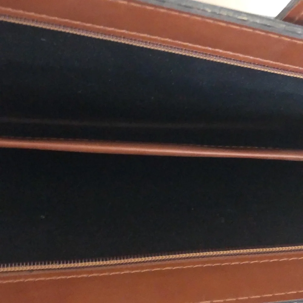 genuine brown leather briefcase